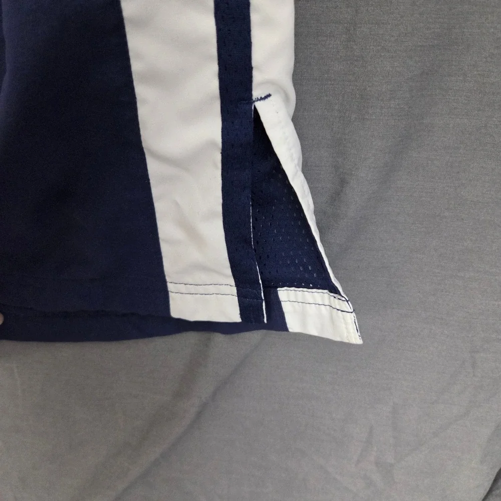 Vintage 90s Nike Navy Blue Track Pants White Side Stripe Mesh Lined Boys XL
